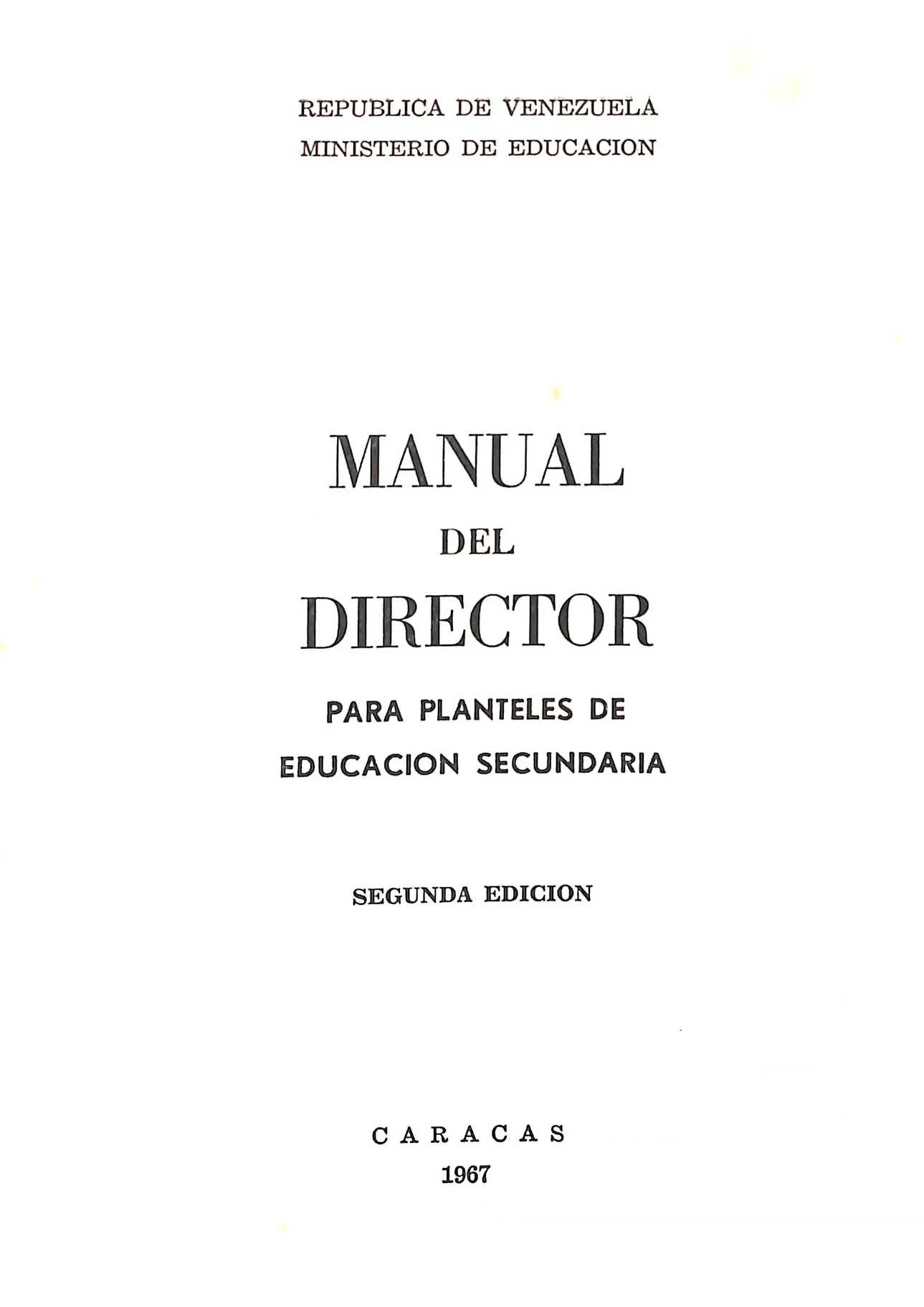 Manual del director para planteles de Educación Secundaria