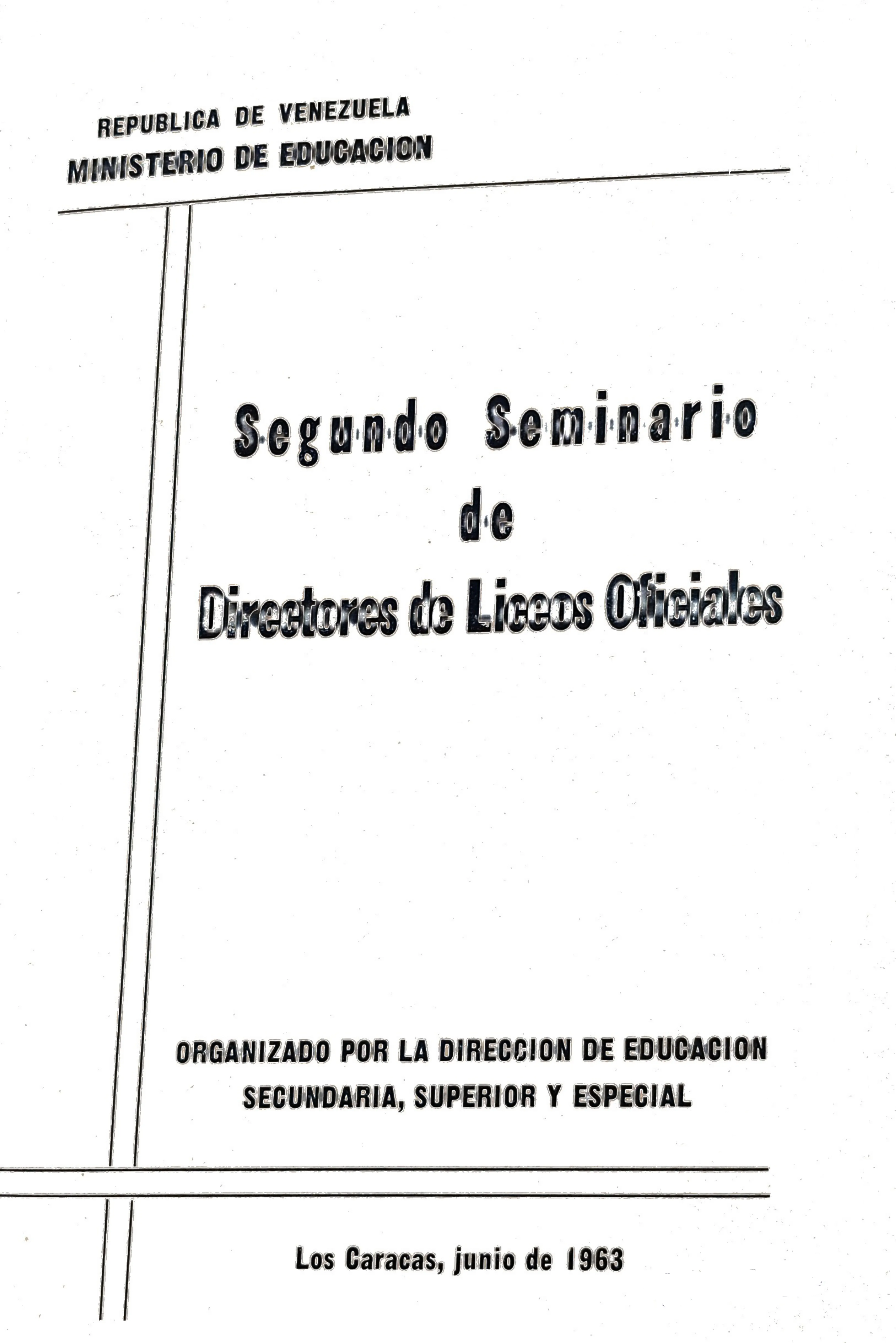Segundo Seminario de Directores de Liceos Oficiales